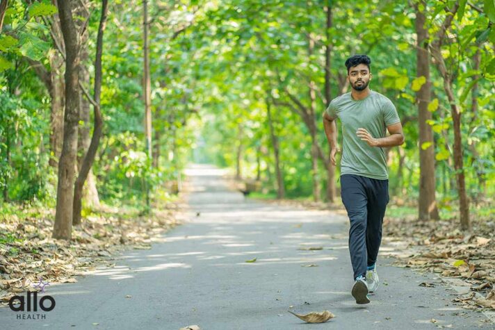 Young man running in the park at morning, running premature ejaculation