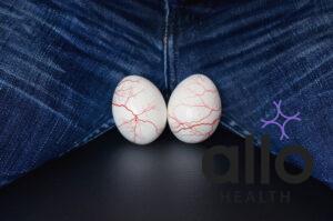 White eggs - a symbol of man's balls. varicocele - male disease leading to infertility in men. the concept of risk urological diseases. Varicose veins on the testicles. Can varicocele cause ed