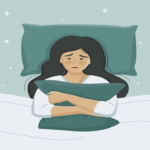 women sleeping by holding a pillow and thinking about Anorgasmia