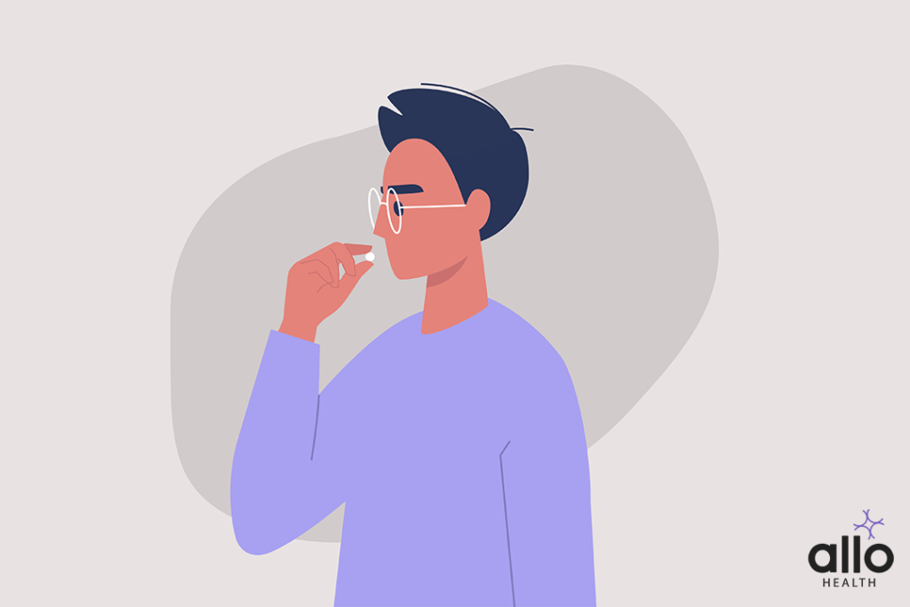 Treatment For Low Libido In Males 1 Young male character taking medicine for Low Libido