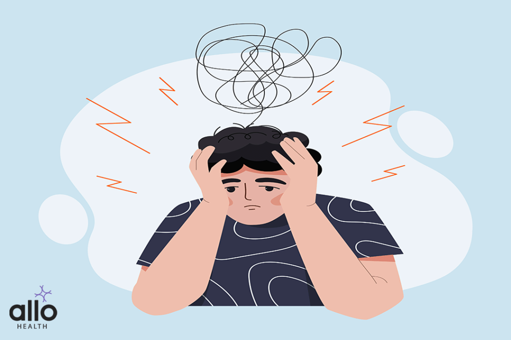 Masturbation Addiction And Sexual Dysfunction 1 Guy in stress. Boy put his head in his hands, depression and frustration. Mental health and psychological problems, loneliness and confusion, difficulties in life due to Masturbation Addiction