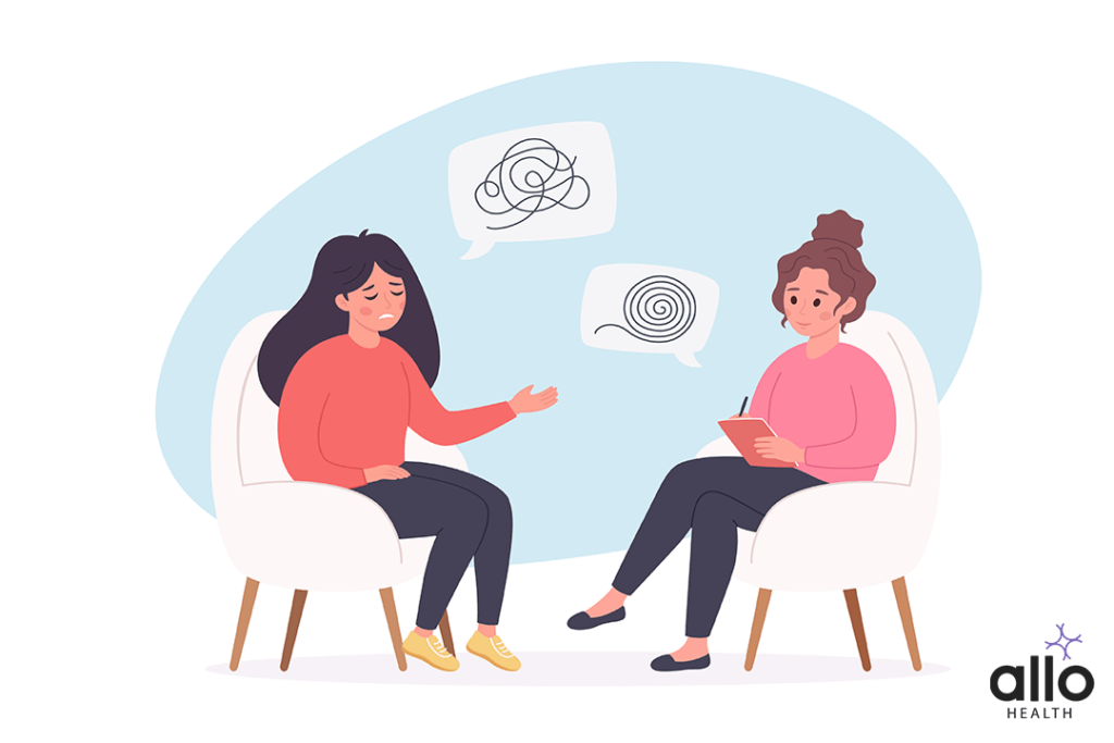 Anorgasmia In Women 3 therapist talking to a patient and talking about the Treatment Of Anorgasmia