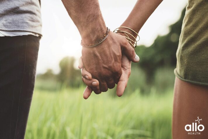 couple holding hands