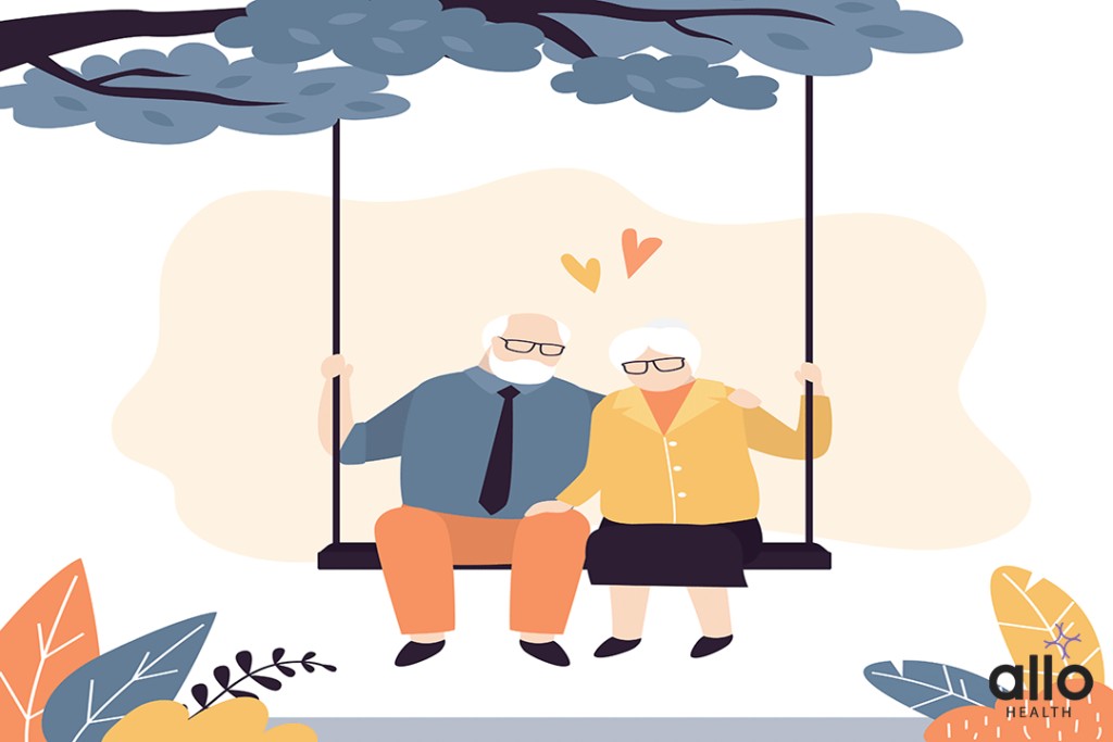 happy old couple on swing chair - Sex Education for Seniors: Understanding Adult Sexuality