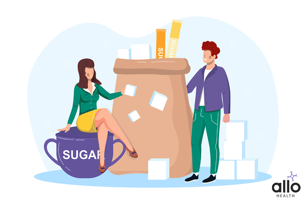 couple consuming sugar and talking about negative effects on sugar consumption on general and sexual health