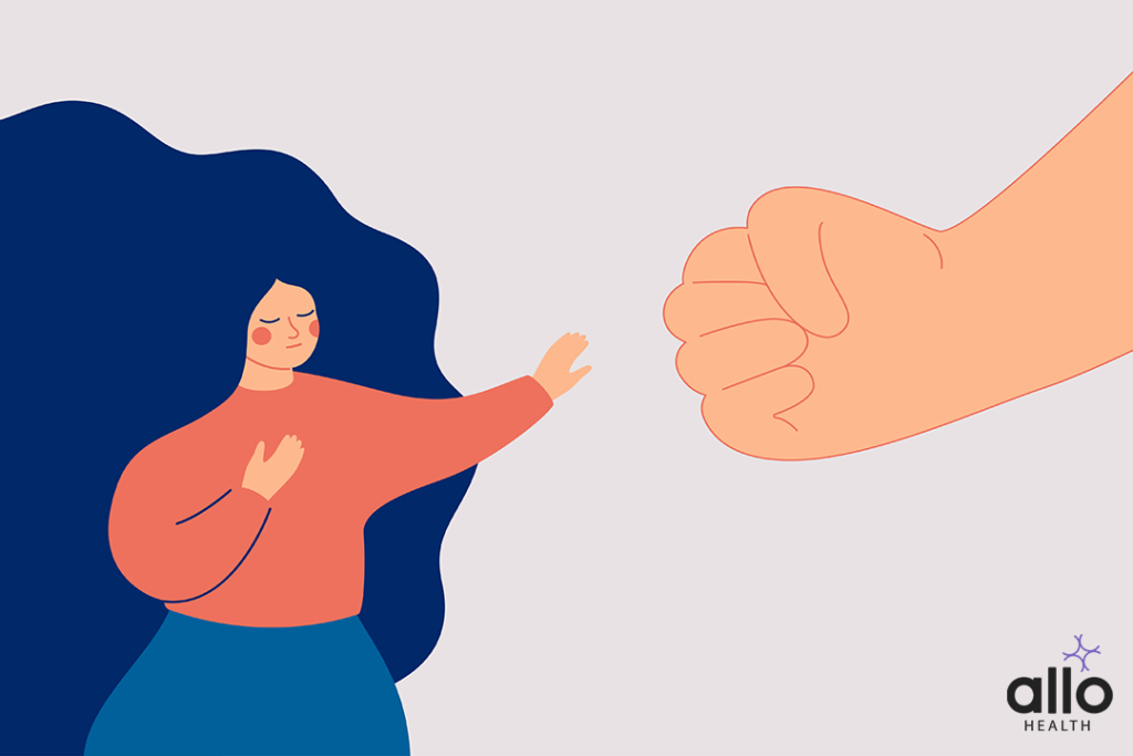 Sex Education for Youth: Empowering the Next Generation 3 women defending the hand trying to assault her