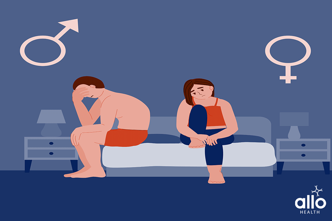 unhappy couple thinking about the Anejaculation questions