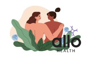 Love couple of naked woman illustration