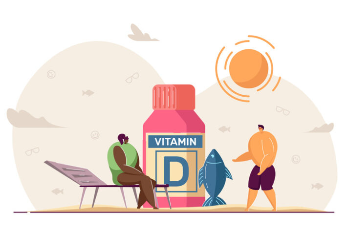 Tiny people with sources of vitamin D