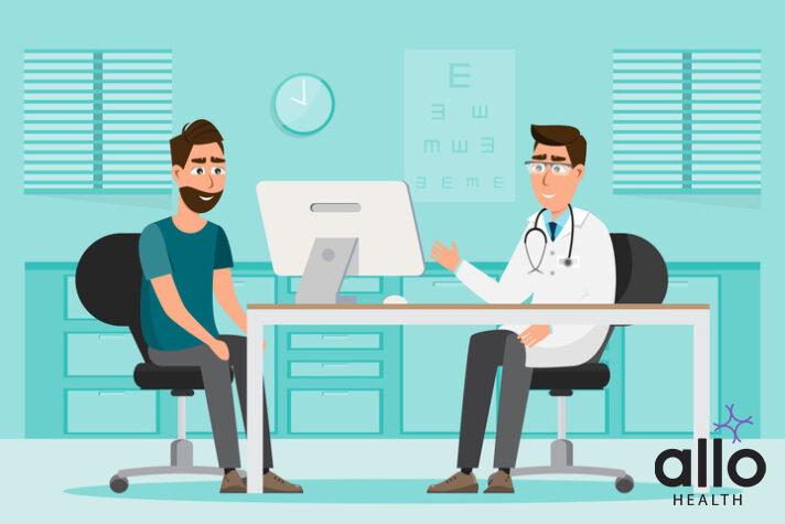 Explore The Causes Of Sudden Erectile Dysfunction 1 medical concept. doctor and patient in hospital interior room. cartoon vector illustration in flat style