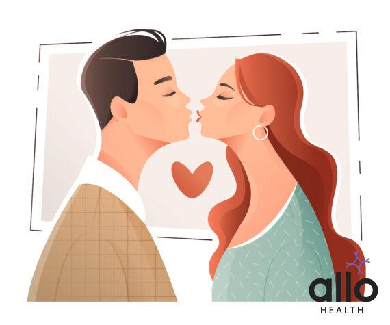 hook up meaning in relationship - Young man and woman are going to kiss. Couple of lovers. Cartoon characters. Flat Design.