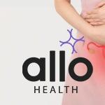 Woman suffering from pelvic pain with uterus and ovaries anatomy. Cause of pain inclued dysmenorrhea, edometriosis, PCOS, PMS, STDs, gynecologic cancer. Reproductive system and woman health problems.