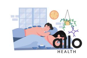 A couple spends the day pampering themselves with spa treatments illustration